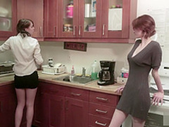 Hot lesbian office sex