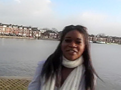 Amateur black babe loves a white dick