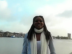 Amateur black babe loves a white dick