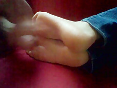 Cum on her pretty soles 5