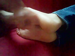 Cum on her pretty soles 5