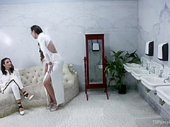 Sophia Grace get tied in bondage and fucked by stunning TS Venus Lux