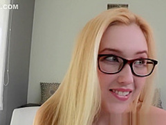 Dorky teen fucked and facialized