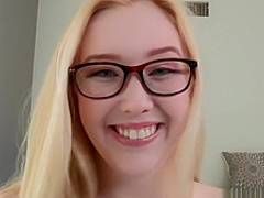 Dorky teen fucked and facialized