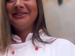 Hot Euro in stockings takes dick in her caboose