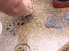 Inked dude ties up and anal fucks babe