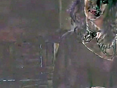 Purple haired submissive slut tied up fucked