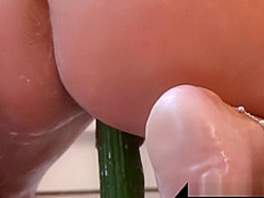 Busty Milf Sharon Pink cucumber in her fine twat