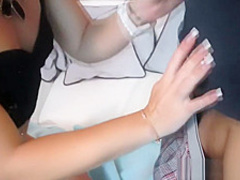 Covering her ass with cum