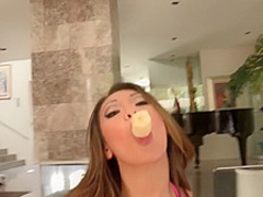 Sensual Jayden Lee takes a big load on her pretty face