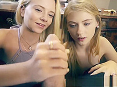 TEENFIDELITY Tiny Teens Hannah Hays and Riley Star Share Cock and Cum