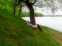 Jeny Smith flashing her cunt in public