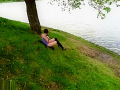 Jeny Smith flashing her cunt in public