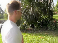 Outdoor fucking the horny MILF with a sexy bikini