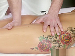 Massage Rooms Horny Milf wanks sucks and fucks hard dick like a pro