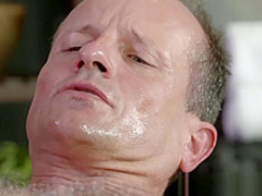 Massage Rooms Horny Milf wanks sucks and fucks hard dick like a pro