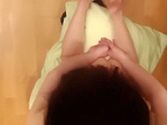 Black haired Euro slut gets a lovely facial