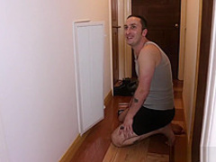 Nerdy brunette fucked by repairman