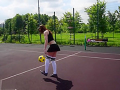 Jeny Smith playing some football