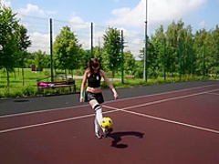 Jeny Smith playing some football