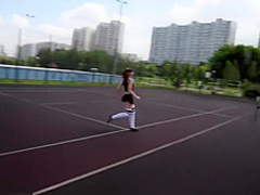 Jeny Smith playing some football