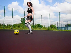 Jeny Smith playing some football