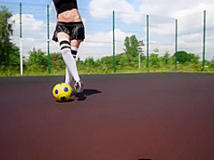 Jeny Smith playing some football