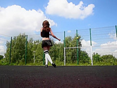 Jeny Smith playing some football