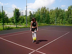 Jeny Smith playing some football