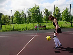 Jeny Smith playing some football