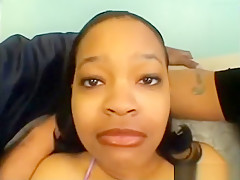 Black teen Cashmere takes on two black cocks