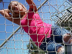 Sexy blonde girl is a little nympho