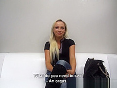 Czech beauty uses a big dildo to please her hot pussy