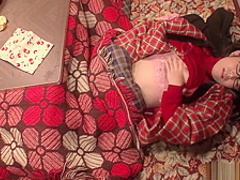 Asian teen massages her hot pussy in private