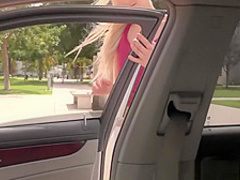Blonde fucked in car