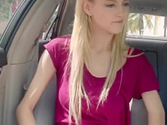 Blonde fucked in car