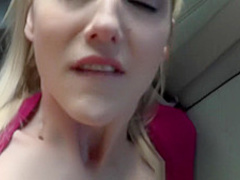 Blonde fucked in car