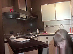 Skinny courtesan gets a thick stream of cum