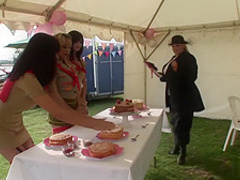 Big boobed babes in hot orgy