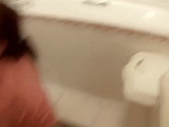 Hot Russian amateur in the bathroom sucking dick