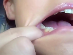 CAUTION! Hot girl chewing Pizza with Ranch!