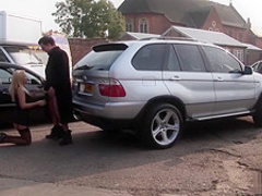 Petite babe fucked in his car