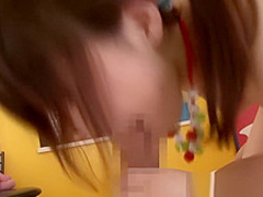 Slender Miku Airi gets cum on her titties