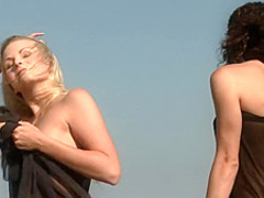 Two naked chicks on the wall