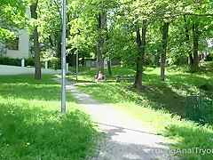 Dude gives his gentle girl a hard anal fuck