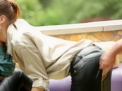 Cute girl sucks big dick and gets some anal loving