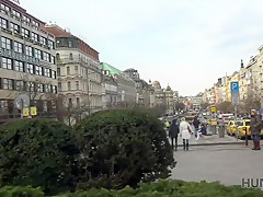 HUNT4K. Man with camera fucks pretty girl in exchange for money