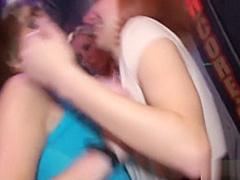 Party girls in stockings are naturals at sucking dick