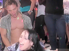 Party girls in stockings are naturals at sucking dick