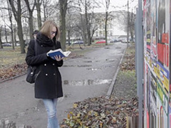 Teen Russian in glasses pleased well by big dick